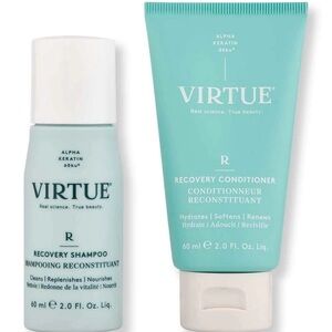 (NEW) Virtue Recovery Shampoo & Conditioner Bundle, Travel Size, 2 fl oz each